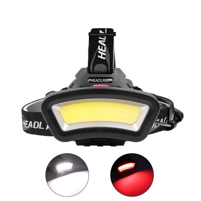 China Long Distance 8000LM USB Rechargeable Headlamp Lighting Camping 200m COB LED Head Light Wide Angle Lantern Use 2*18650 For Outdoor Hiking for sale