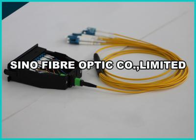 China Fiber Optic Assembly 12F MPO To LC Breakout Cable 40 Gig 9 / 125um With Cassette for sale