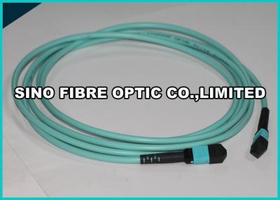 China Cable de fribra óptica con varios modos de funcionamiento, fibra óptica de la aguamarina del cable de los 3.0MM 40Gig MPO 12 en venta