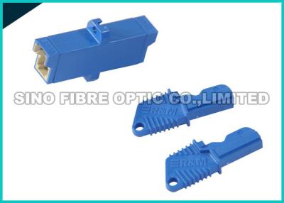 China SC Footprint E2000 APC Adapter Fiber Optic Blue Plastic Housing Flange With 2 Holes for sale