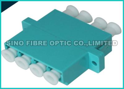 China Aqua Quad LC to LC Fiber Optic Adapter 10G OM3 Multimode 50 / 125um for sale