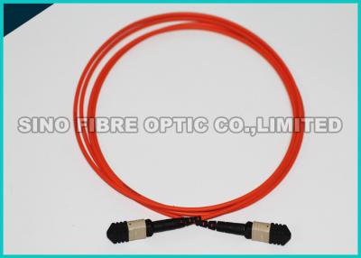 China De rode MPO-Vezel Optische CableOM3, Mannetje speldde Kabeltype van 40G MPO - B-Polariteit Te koop