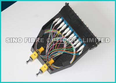 China Pre Terminated Yellow Fiber Optic Assembly MTP MPO Cassettes LC Connector for sale