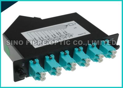 China El casete modular 24 LGX del panel negro de la fibra de MTP/de MPO quita el corazón al conector a dos caras del LC en venta