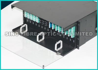 China 4U MTP / MPO Rack Mount Patch Panel Fiber Optic Assembly 384 Cable Management Bar for sale