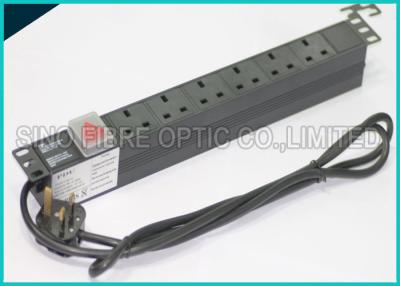 China Power Distribution Unit 6 Way UK Socket 19 Horizontal Rack PDU C14 Plug for sale