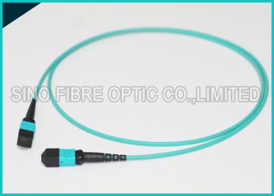 China De vezelmpo MTP Optische HEREN OM3 Flard Kabel 40 Gbps Protocol 12 f.o. MT-Metalen kapcontact Te koop