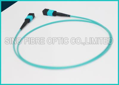 China 100Gbps Protocol 24F MPO MTP Mating Fiber Optical OM3 Trunk Polarity B Patch Cable for sale