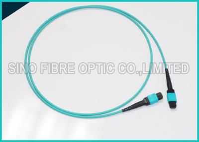 China 100Gbps 24F MPO Fiber Optic Cable OM3 Trunk Polarity Straight A Cable for sale