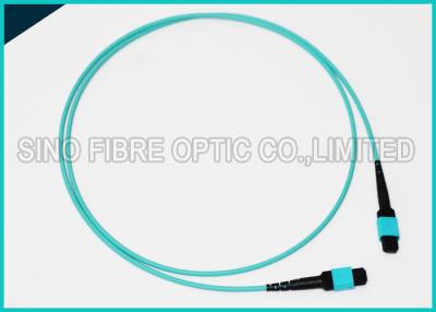 China 100Gbps 24 cable con varios modos de funcionamiento de acoplamiento de la polaridad B del tronco OM3 de la óptica paralela de la fibra de los corazones MPO en venta