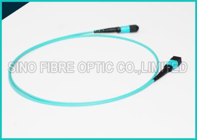 China 100Gbps 24 puente fibroóptico No-fijado OM4 de la chaqueta del pleno del cable de fribra óptica de los corazones MPO en venta