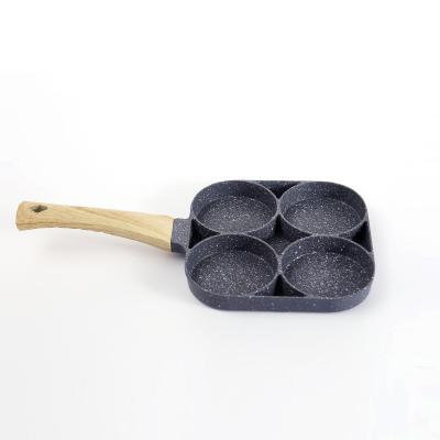 China Four Hole Household Omelet Pans Non Stick Egg Dumpling Pan Breakfast Egg Burger Viable Pan Cooking Tools for sale