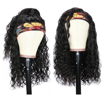 China Brazilian Remy Human Hair Wigs For Women 180% Density Kinky Curly Brazilian Hair Glueless Full Body Wave Headband Wig Machine Made for sale