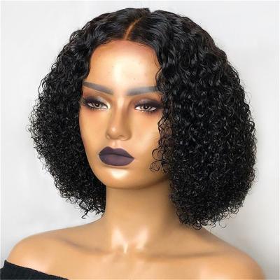 China Bob Human Hair Wigs For Short Body Wave Women Deep Water Brazilian Curly Natural Loose Sheer Lace Frontal Closure Wig for sale