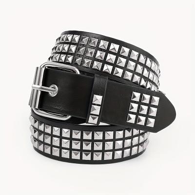 China Unisex Western Belt with Ordinary Style Width 2-4cm Iron Buckle Rivet Punk Design for sale