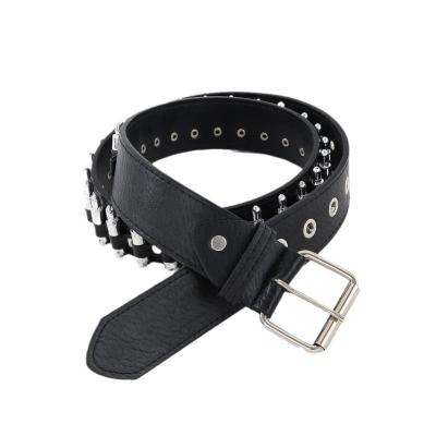 China Ordinary Style 2-4cm Men's Western Punk Rivet Belt with Smooth Buckle Pant Decoration for sale