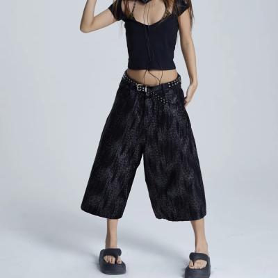 China Loose Knitting Fabric Wide Leg Trousers Summer Pants for Women Ladies for sale