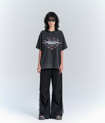 中国 100% コットン 男性 女性 短袖 Tシャツ DTG プリント スクリーン パフ アシド 洗濯Tシャツ 販売のため