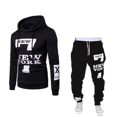 China Solid Pattern Pullover Sweatshirt Sport Fleece Wear Hoodie En Jogger Set Voor Mannen Te koop