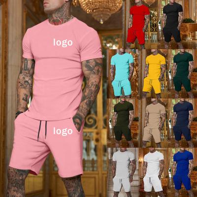 China Custom Logo Plus Size Tracksuit for Men Stretchable 2 Piece Outerwear Jogger Suit Short Sets for sale