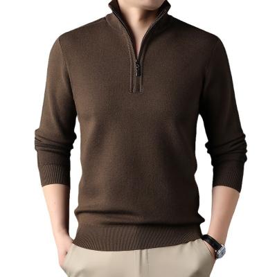 China Individuell gefertigter Massiv-Halb-Zipper-Winterfleece-Acryl-Turtle-Neck-Sweater für Männer zu verkaufen