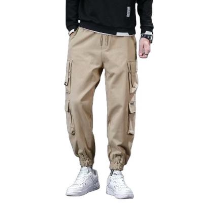 China XMAMLON Custom Logo Men's Cargo Pants with Drawstring Waist and Polyester/Cotton Fabric for sale