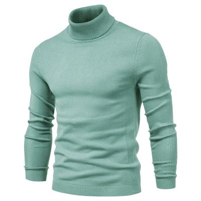 China Solid Color Viscose/Cotton Pullover Sweater Slim Fit Turtle Neck voor mannen Casual Wear Te koop