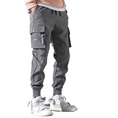 China Men's Printed Cargo Pants with Pockets Mid Waist Plus Fleece Knitted Polyester/Cotton for sale