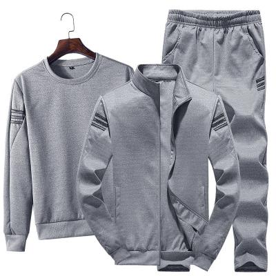 China Sports Style Men's Zip Up Jacket T-shirt and Joggers Three Piece Track Suit for Sports for sale