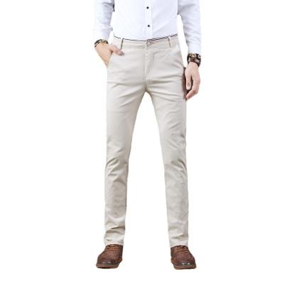 China Men's Four Seasons Stretch Casual Pants with Slim Straight Design and Light Wash for sale