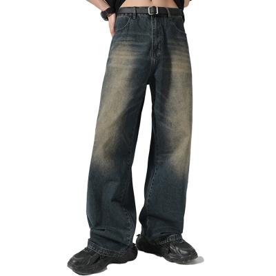 Cina Supporto 7 giorni Tempismo di ordinazione campione 2023 Vintage Distressed Wide-Leg Mop Jeans per uomini in vendita