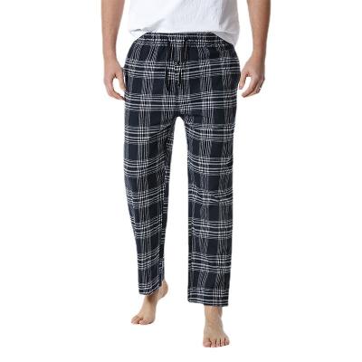 China Polyester Fabric Men's Plaid Home Pants with Regular Fit Design and Comfort for sale