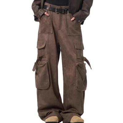 Cina Pantaloni casual a gambe rette e sciolte per uomini Vintage con tasche multiple in vendita