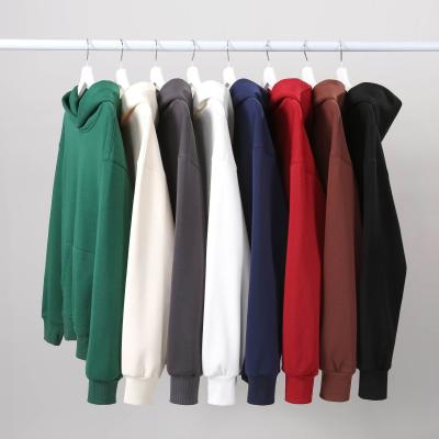 China Winter Plain Hoodies Mensen Hoodie Dikke Strakke Vlies Drop Schouder Hoodie Katoen XS-4XL 480g Te koop