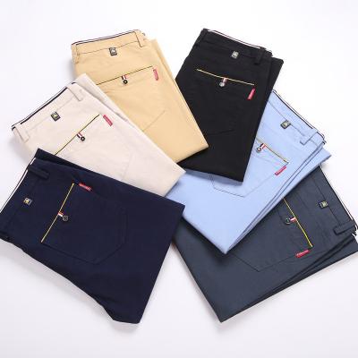 China Knitted Fabric Trousers for Men's Formal Cotton Pants in Khaki Color from XMAMLON RTS for sale