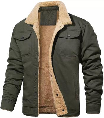 China NO Seamless Fusing Men's Winter Coat with Cotton Fleece Cargo and Print Pattern for sale