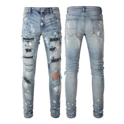 China Rhinestone Denim Fashion Crystals Rivets Bootcut Jeans with Washable Material for sale