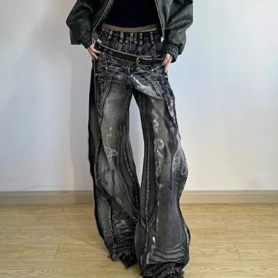 China Polyester/Cotton Washed Y2K Oversize Wave Design Tie Dye Cargo Pants for Men and Women for sale