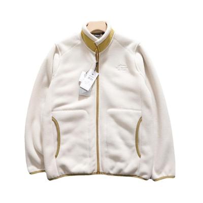 China Embroidered polar fleece Unisex thickened warm stand collar men's jacket coat knitted for sale