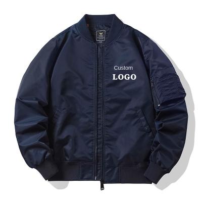 China Fashionable Zipper Placket Men's MA1 Flight Bomber Jacket with Custom Embroidery for sale