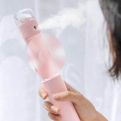 China Spray Mini Personal Wireless Rechargeable Foldable Cooler Mini Misting Fan Portable Air Cooling Fan 1800mah Folding Handfan for sale