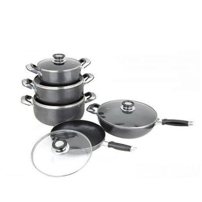 China Sustainable Cast Aluminum Cookware Set Cooking Pot Cookware Kitchen Non Stick Cookware Sets for sale