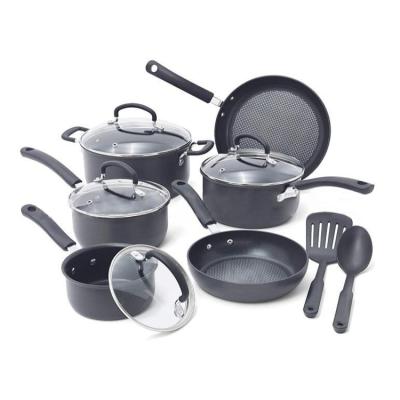 China Non Sustainable 12-Pcs Stick Die Cast Aluminum High Quality Cookware Set With Lid for sale