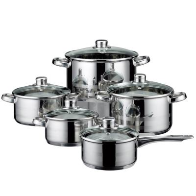 China Sustainable High Quality Cookware Set Soup Pot Stew Pan Wok With Steel Stainless Steel Cooking Pot for sale