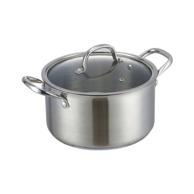 China Hot Selling Sustainable Cheap Steel304+430 Stainless Used Stock Pot Restaurant Stainless Steel Stock Pot for sale