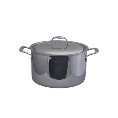 China Sustainable 304+430 Stainless Steel Soup Pot Restaurant Stainless Steel Soup Hot Pot for sale