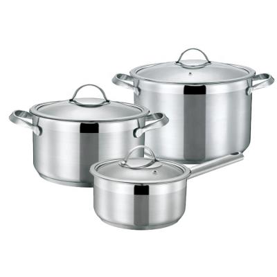 China CLASSIC New Product Stainless Steel Cookware Set Hot Sale Lid Type Tempered Glass Pot for sale