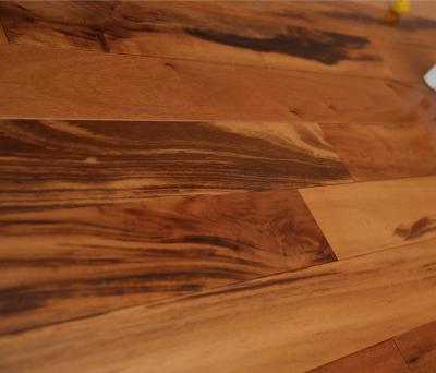 China Modern IN STOCK! Tigerwood Solid Hardwood Flooring UV Lacquered A Grade Premium Grade for sale