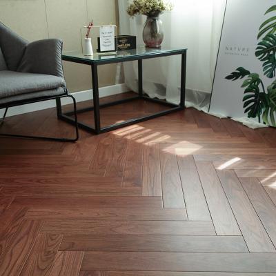 China Modern IN STOCK! Solid Chinese Teak Teak Gold Herringbone Click Hardwood Flooring UV Lacquered Premium Grade Smooth Surface for sale