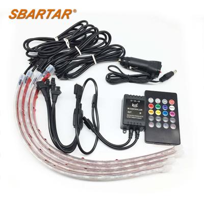 China SBARTAR Sound Activated Car LED Interior Light Waterproof Multicolor Music Under Dash Lighting Kits, Car Charger Included, DC 12V for sale